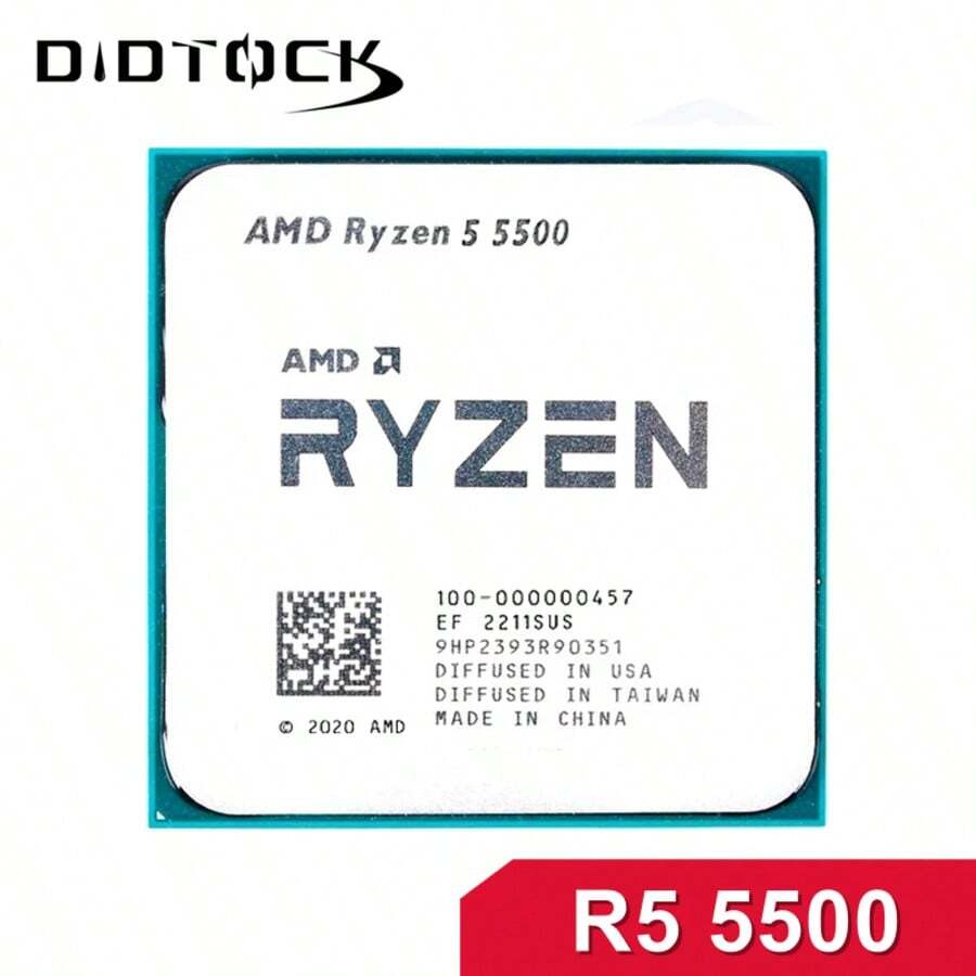 AMD Ryzen 5 5500 R5 5500 3.6GHz 6核12线程CPU处理器 7纳米工艺 L3缓存=16MB 芯片组 100-000000457 AM4插槽 无风扇 - 米色 - 查看 1