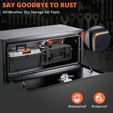 Caja de Herramientas para Chasis de Camión de Acero, Caja de Herramientas Inferior con Candado, Impermeable y Resistente, Organizador de Almacenamiento para Guardado de Herramientas - Negro - 30 pulgadas - Ver 4