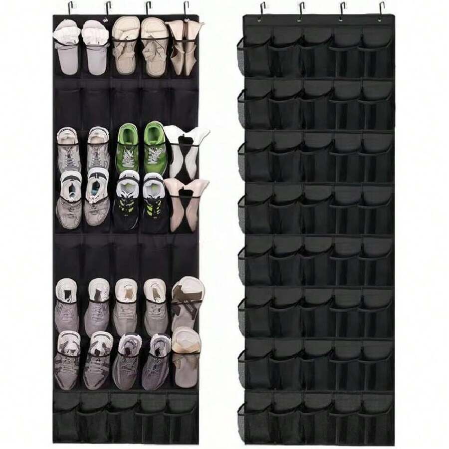 Organizador de zapatos Colgado Sobre La Puerta,Organizador Colgante para Guardar Zapatos,40 Bolsillos Grandes Zapatera Colgante,para Guardar Zapatos,Ropa,Artículos de Aseo y Juguetes (Nnegro),37343061 - Multicolor - Ver 1