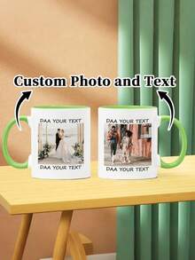 Customized Photo & Text Mug, Personalized Coffee Cup. Can Print Your Own Photos Or Text. Can Print Valentine's Day/Mother's Day Blessings; Also An Ideal Wedding Anniversary Gift For Couples And Loved Ones. - Multicolor - View 5