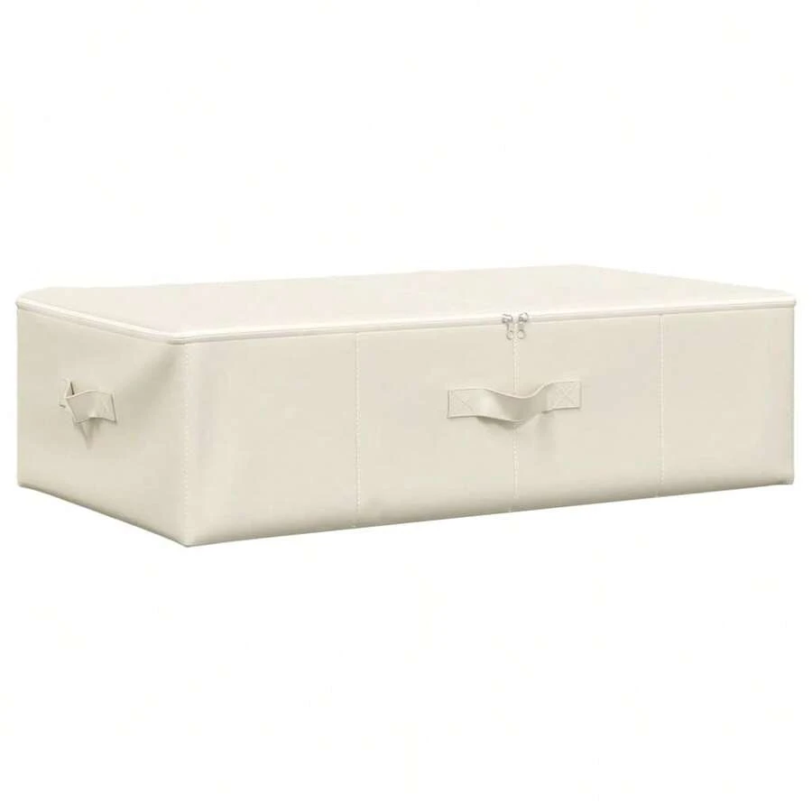 Caja de almacenamiento de tela vidaXL 70x40x18 cm color crema - Beis - Ver 1