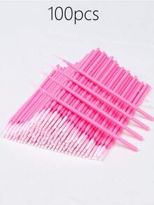 100pcs/Pack Disposable Micro Eyelash Remover Wipes, Eyelash Cleaning Sticks, Extended Cleaning Swabs, Eyelash Extension Tools - Multicolor - View 19