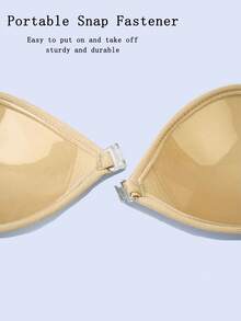 Strapless Invisible Self-Adhesive Push-Up Bra, Reusable Backless Bra For Women, Suitable For Summer Wedding Dresses - Apricot - View 8