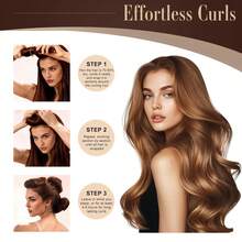 免加热卷发器，女士免加热过夜卷发套装，柔软睡眠卷发器，免加热大号卷发器套装，含发帽和长发钩 - 彩色 - 查看 11