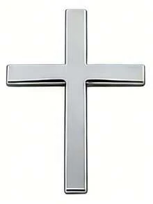 1pc 3D Metal Cross Car Sticker, Suitable For Rear Decoration, Scratch Protection, 3D Cross Car Decal - Durable Metal Tail Identification Decoration, Applicable To Cars, Motorcycles And Electric Vehicles - Universal Size Rear Tail Identification Sticker, Enhancing Visibility And Style, Vehicle Personalization, Smooth Metal Surface / 1pc Chrome Plating Decal Sticker, Zinc Alloy - Suitable For Cars, Motorcycles, SUVs, Refrigerators, Laptops - Fit For All Vehicle Types, Refrigerator Decoration | Polished Cross Design | Shiny Surface - A - View 11