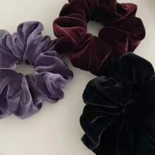 3 Pieces Women's Fluffy Hair Bands - Large Elegant Curly Hair Bands With Ruffles, Soft Purple, Black And Gray, Suitable For Casual And Formal Styles, Autumn Hair Accessories, Formal Hair Accessories, Fashion Hair Accessories, Soft Texture - 3件套 多色 - 查看 3