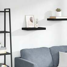 Larryhot Scaffale a Parete Nero 40x23x3,8 cm in MDF, Facile da assemblare, dall'estetica elegante e raffinata, pratica per riporre gli oggetti, la scelta ideale per l'organizzazione e la decorazione domestica - nero - Visualizzare 1