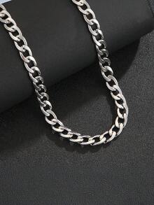 Men's Simple Stainless Steel NK Chain Necklace Set, Includes Gift Card And Gift Box, Fashionable Stainless Steel Necklace, Domineering Hip-Hop Punk Rock Style, Gift For Brothers And Friends, Cuban Link Chain Design, Christmas, New Year Gift