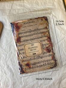 1 Pack Of 30pcs Asymmetrical Vintage Burnt Edge Handwritten English Letter, Music Score, Ticket, Scrapbooking Decoration Material - Multicolor - View 6