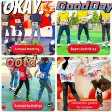 一套包含：30个球、1个盒子、1条腰带——一款适合全家室内外娱乐的趣味派对游戏，是生日、周年纪念日、夏季、万圣节和圣诞节庆祝活动的完美之选。“快乐小鸡下蛋”游戏。 - 彩色 - 查看 6