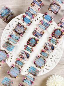 1卷创意木纹标签风景PET装饰胶带，适用于剪贴簿、DIY、手账、杂志、相册 - 彩色 - 查看 15