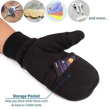 Flammi Men's Convertible Gloves, 3M Thinsulate Thermal Polar Fleece Mittens With Flip-Thumb For Hunting, HiFKing, Fishing,M,Orange - 橘色 - 查看 7