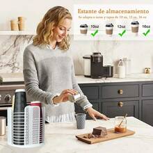TendenciaOrganizador De Vasos Con 4 Compartimentos Para CafeteríaCalidad premium - Blanco - Ver 9