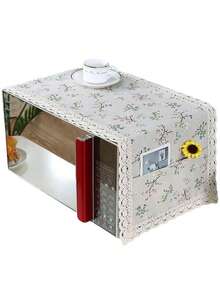 Microwave Oven Cover Dustproof Cotton Machine Protector Decorative Kitchen Appliance Cover With 2 Side Storage Pockets 13.78x39.37inches - 花朵 - 查看 2