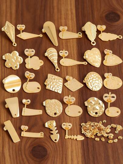 20 st rostfritt stål geometriska krokar örhängesinställningar bas örhängesfynd örhängeskontakter för DIY smyckestillverkning leveranser