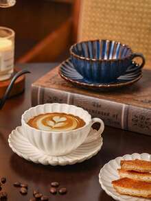 一套优雅复古白色咖啡杯碟，精美的下午茶咖啡杯碟套装。杯子采用高温窑烧制工艺，耐热防滑，是理想的咖啡容器。开学季必备。 - 白色 - 查看 10