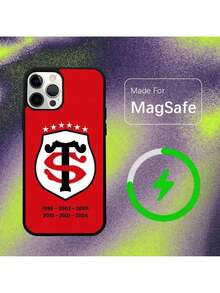 Funda de teléfono compatible con Stade-Toulousain para 16, 15, 14, 13, 12, 11, Pro, Max, Plus, Mini, SE Rugby francés Magsafe Carga inalámbrica magnética, funda compatible con 17 Pro Case, 17 Pro Max Case, 17 Case, 16 Pro Case - Z6 - Ver 6