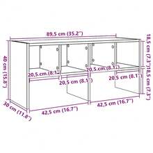 Scarpiera impilabile vidaXL Sonoma Oak 89,5x30x40 cm - Castano - Visualizzare 9