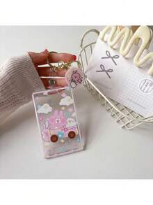 1pc Transparent Card Holder, Cute Rabbit Design, Expandable, Fashionable Kawaii Aesthetic, Suitable For Student ID, Campus Card, Gift - Multicolor - View 14
