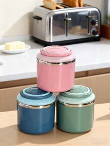 1个三层不锈钢便当盒，大容量便携式午餐盒，多层设计，手持式不锈钢保温食品容器，清新薄荷绿圆形防漏食品储存盒，适合家庭、学校、办公室使用。 - 彩色 - 查看 9