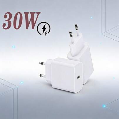 1-2 st. 30W EU-laddare, hållbar högeffektiv snabbladdning, väggadapter kompatibel med iPhone 17/16 Pro Max/16 Pro/16 Plus/16/15, S25/S24/S23/S22/S21 Ultra Plus, serien