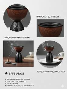 1 Set de quemador de incienso de hierro hueco elegante con tapa, con doble función de aromaterapia y decoración. Adecuado para la decoración del hogar, como dormitorio, sala de estar (como centro de mesa), oficina, estudio de yoga y fiestas, creando una atmósfera elegante. También se puede utilizar para la decoración de templos. Este quemador de incienso es un regalo ideal para festivales, vuelta al colegio, graduación o mujeres. - Multicolor - Ver 4