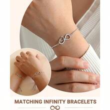 Pulseras de corazón infinito a juego para mamá e hija joyería de Navidad día de San Valentín regalos de cumpleaños para mamá e hija - azul real - Ver 1