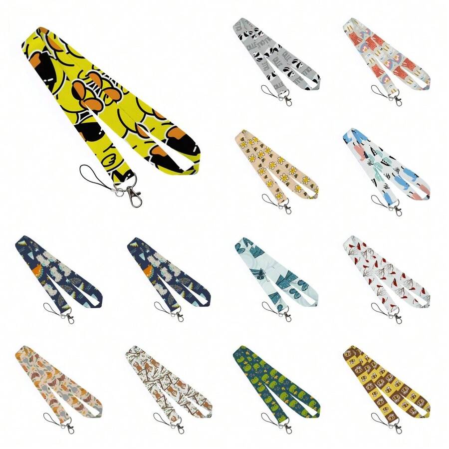 可爱小动物挂绳钥匙链证件套身份证信用卡通行证挂绳手机挂饰配件礼品 - 彩色 - 查看 1