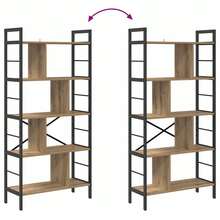 Larryhot Libreria Rovere artigianale 75 x 30 x 156 cm Legno multistrato, Facile da assemblare, dall'estetica elegante e raffinata, pratica per riporre gli oggetti, la scelta ideale per l'organizzazione e la decorazione domestica - Castano - Visualizzare 10