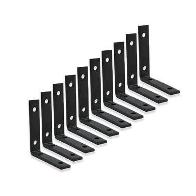 Kit 30 Cantoneiras De 6cm Mão Francesa Para Moveis e Prateleiras- Preta