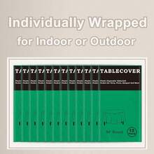 Plastic Table Cloth Disposable, 12 Pack Green Round Tablecloth Individually Wrapped For Indoor&Outdoor, 84 Inch Table Cover For Party, Picnic, Birthday, Wedding & Dinner - Green - View 5