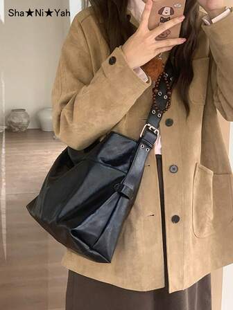 High-Quality Large Capacity Handbag For Women, Vintage Fashion Shoulder Bag, Versatile Tote Bag For Work, Business, Commute, School, Shopping, Party, Gift