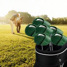 高尔夫球杆套 高尔夫球杆头套 PU皮革高尔夫球杆挖起杆保护套 高尔夫训练器材配件 - 彩色 - 查看 9