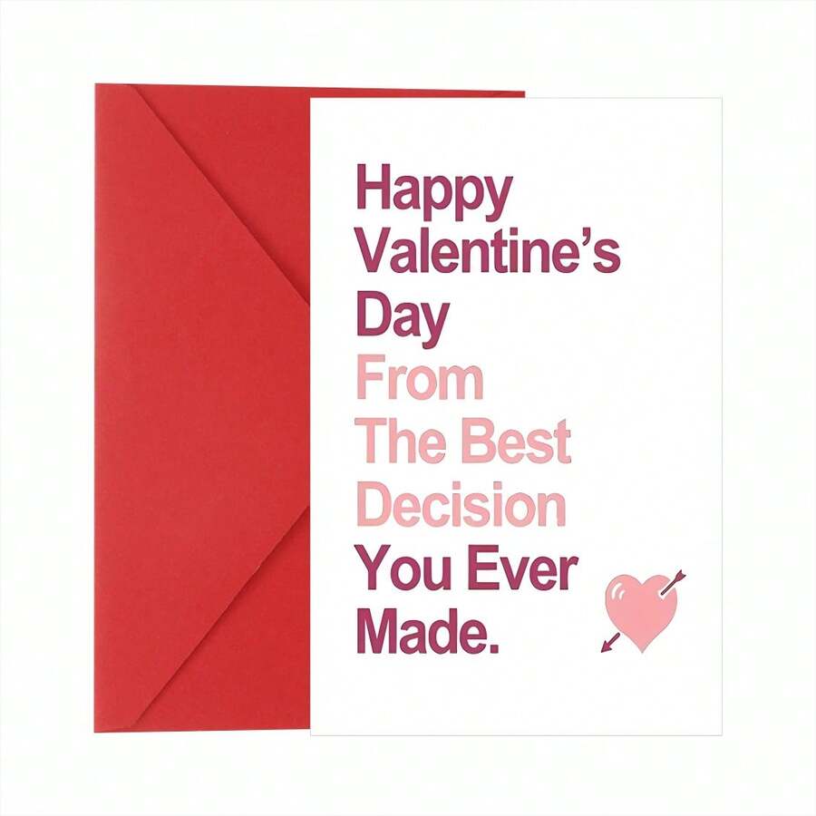 1pc Snarky Valentine's Day Card For Husband Or Boyfriend, "The Best Decision You've Ever Made", Small Business Supplies, Thank You Card, Birthday Gift, Card, Unique Item, Gift Card