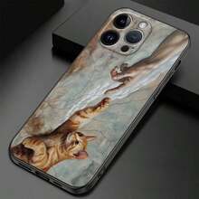 Funda de Teléfono Ultra Delgada a Prueba de Golpes y Resistente a Caídas para un Diseño Creativo y Elegante de un Gato Naranja Sosteniéndose de la Mano, Adecuada para Apple  16 Pro Max, 7, 8, 11, 13, 15, 14, 17 Plus y 12 Mini. ¡Dale un toque elegante a tu teléfono favorito con una funda chic! - 1 pieza - Ver 9