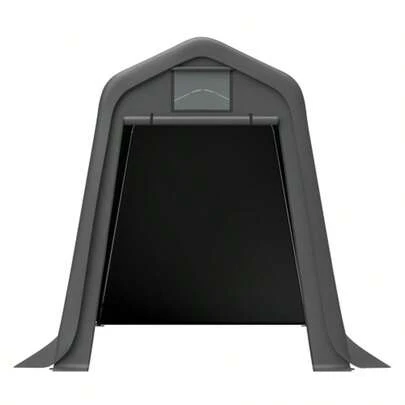 Garden Shed 366x213x225cm With Pitched Roof – Waterproof PE Material With Ventilation Window, UV & Wind Resistant, Incl. L-Shaped Ground Stakes For Motorcycles & Garden Equipment