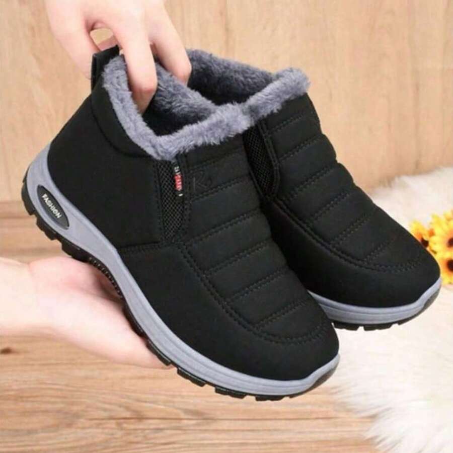 FZY 2026Winter Women's Snow Sneakers, New Winter Products, Women's Outdoor Sports Shoes And Boots, Women's Casual Shoes, Women's Sports Shoes, Women's College Style, Comfortable And Soft Non-Slip Walking Shoes, Women's Casual Flat Sneakers, Back To School Fashion Retro Sports Running Shoes, A Variety Of Styles And Colors To Choose From, Comfortable And VValentine's Day Date Commuting Two-Wear Flat-Soled Single Shoes Breathable Soft Sole Does Not Grind Feetersatile Shoes, A Must-Have Item In Winter, Also Suitable ForWinter Wedding Fashion Snow Boots, Vacation Atmosphere Black Casual Shoes - màu đen - Xem 1