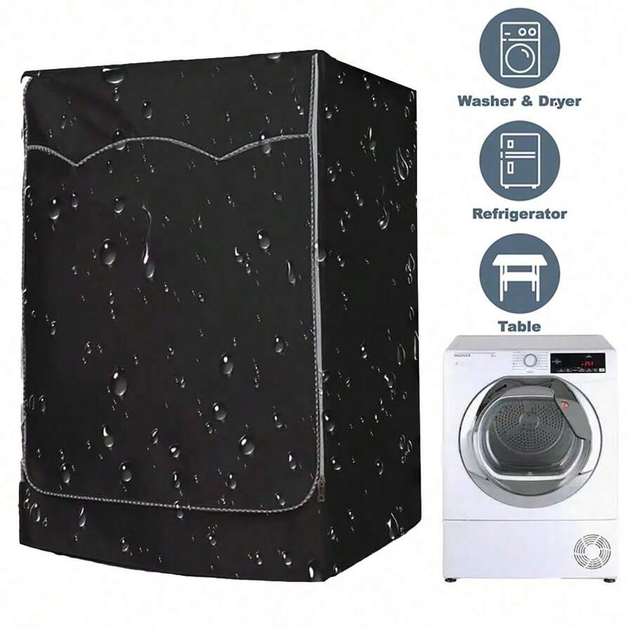 420D Oxford Cloth Washing Machine Dust Cover, Waterproof, Sun-Proof, Dust-Proof Washing Machine & Dryer Protective Cover With Zipper, Thickened Wear-Resistant, Top-Opening Drum Universal Full Cover, Balcony, Yard, Laundry Room, Outdoor, Indoor Home Appliance Cover, Winter Christmas Gift Practical Item