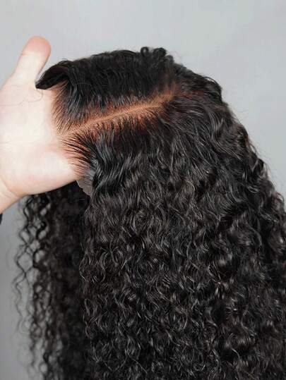 5x5蕾丝前假发，水波纹，150%密度，真发，自然色，透明蕾丝，预先拔毛，女士款