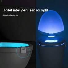 2pc Toilet Motion Sensor Night Light, 16 Colors Bathroom Sensor Lamp, Smart Bathroom LED Light Activated By Body Motion, Seat Up/Down Sensor Night Lighting,Automatic Projection Of The Floor, Suitable For Toilet Decoration - 彩色光 - 查看 9