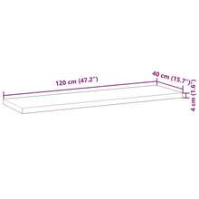 Larryhot Mensole da Parete 4 pz 120x40x4 cm Legno Acacia Rifinito a Olio, Facile da assemblare, dall'estetica elegante e raffinata, pratica per riporre gli oggetti, la scelta ideale per l'organizzazione e la decorazione domestica - Castano - Visualizzare 8
