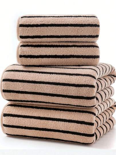 Minimalist Coral Fleece Solid Color Soft Absorbent Quick-Dry Bath Towel/Hand Towel For Home Use