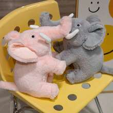 1pc Cute Plush Realistic Elephant Stuffed Animal Doll, Home Decor Sofa Bedroom Plush Elephant Pillow, Holiday Gift - Multicolor - View 6