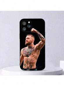 Étui de téléphone de boxe Conor McGregor compatible avec iPhone 15, 14, 13, 12, 11, Plus, Pro Max, XS, X, XR, SE, Mini, 8, 7 Housse souple en silicone noir - Housse compatible avec les étuis 17 Pro, 17 Pro Max, 17 - Z5 - Voir 1