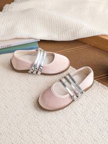1 Pair Girls' Fashionable And Versatile Ballet-Style Flat Shoes, Suitable For Spring, Summer And Autumn - Pink - View 2