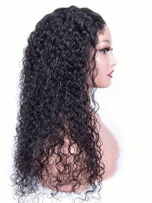 5x5蕾丝前假发，水波纹，150%密度，真发，自然色，透明蕾丝，预先拔毛，女士款 - Natural Black - 查看 6