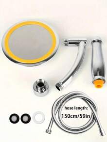 6-Inch Round Shower Head Set - Rotatable, Universal-Adjusting Rain Shower System. Featuring A Plastic Construction With A Finish, This Wall-Mounted Set Includes A High-Pressure Rain Shower Head And An Adjustable Shower Arm. - 6-inch Round - View 12