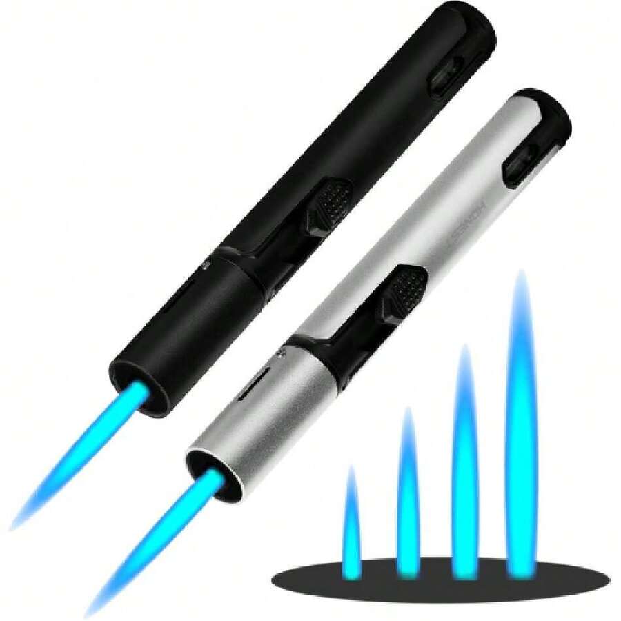 Encendedor de Butano, 6-Inch Encendedores Recargables de Butano, Soplete de Gas Butano Llama Ajustable para Encender para Barbacoas, Parrillas, Velas y Campamentos (Sin Butano),37367166 - Verde Lima - Ver 1