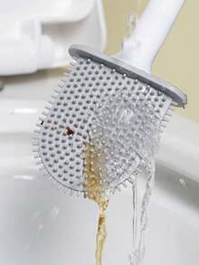 1/2pcs Toilet Brush Set, Silicone Handle Wall-Mounted Cleaning Kit For Bathroom - Multicolor - View 5
