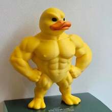 1pc 3D Printed Muscle Duckling Funny Toy, New Creative Duck Decor Desktop Ornament Gift - Multicolor - View 7